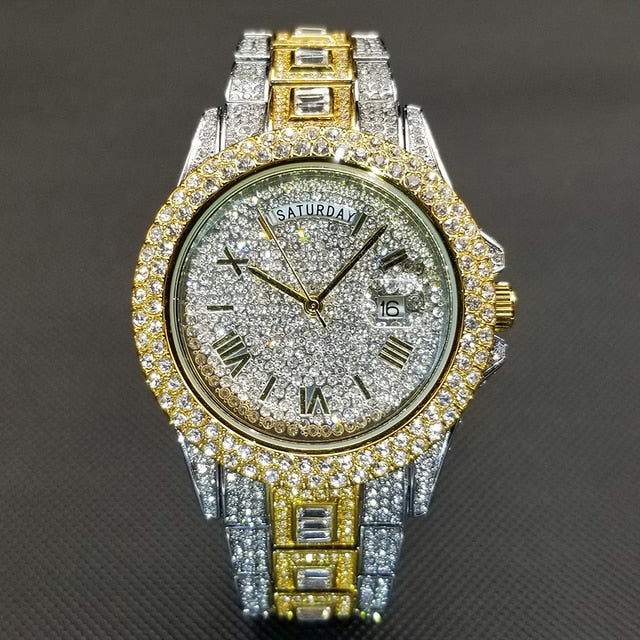 Crystal on sale watch mens