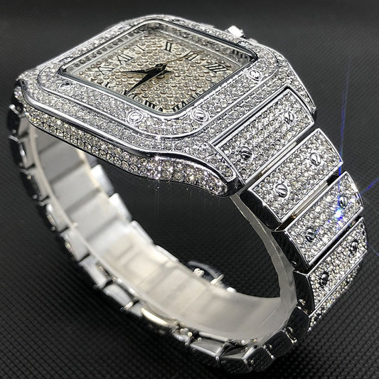 MISSFOX Ice Out Square Watch